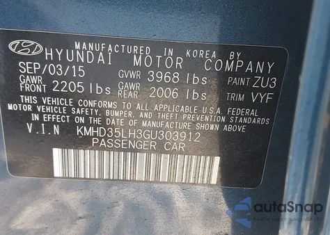 2016 Hyundai Elantra Gt из США, поврежденный, VIN KMHD35LH3GU303912